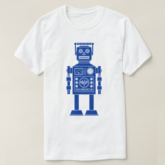Robot 270620/06 - Navy Blue en White T-Shirt (Design voorkant)