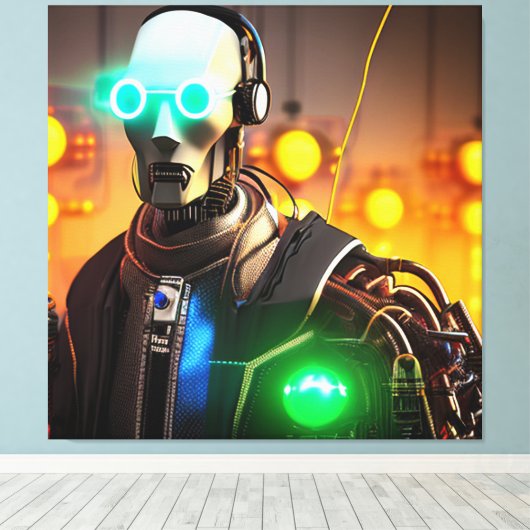 Robot 2 canvas afdrukken (Insitu (Houten vloer))