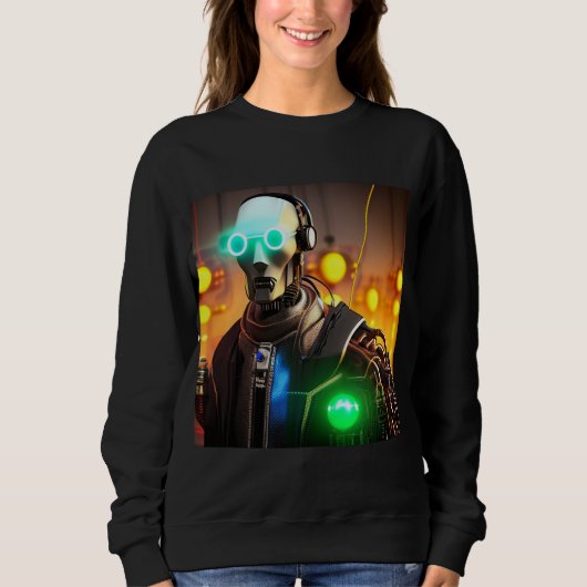 Robot 2 femmes sweatshirt noir (Devant)