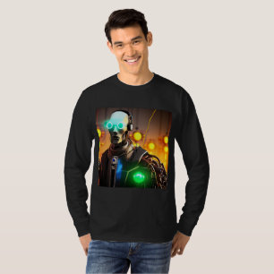 Robot 2 heren zwart T-shirt met lange mouwen