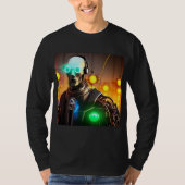 Robot 2 hommes manches longues noires T-shirt (Devant)