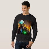 Robot 2 hommes noir sweatshirt (Devant entier)