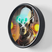 Robot 2 horloge murale noire avec numéros (Angle)