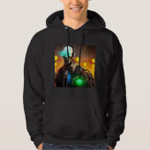 Robot 2 mannen zwart hooded sweatshirt (Voorkant)