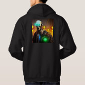 Robot 2 mannen zwart sweatshirt met capuchon (Achterkant)