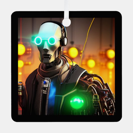 Robot 2 ornament met vierkante openingen (Voorkant)