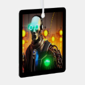 Robot 2 ornement en métal carré (Avant droite)