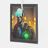 Robot 2 ornement en verre carré (Avant gauche)