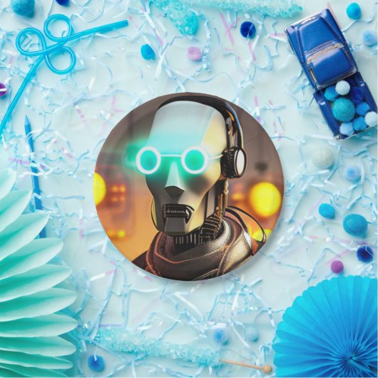 Robot 2 papieren borden papieren bordje (Feest)