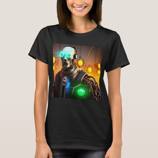 Robot 2 vrouwen zwart T-shirt (Voorkant)