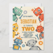 Robot 2e Invitation d'anniversaire (Devant)