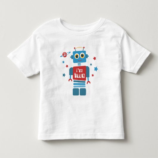 Robot 2e verjaardag kinder shirts (Voorkant)