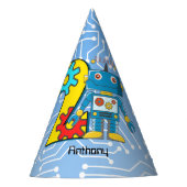 Robot 2e verjaardag op maat feesthoedjes (Voorkant)