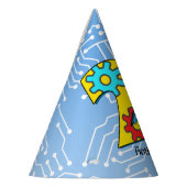 Robot 2e verjaardag op maat feesthoedjes (Links)