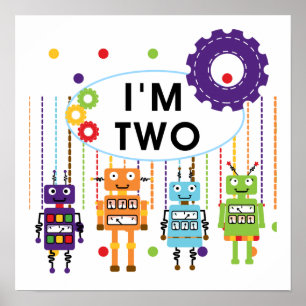 Robot 2e verjaardag tshirts en geschenken poster