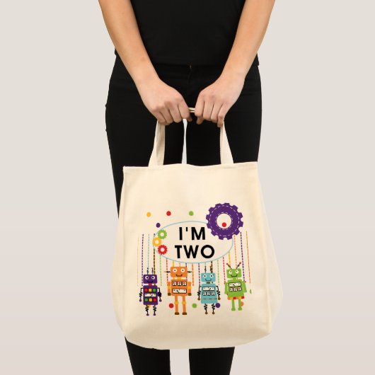 Robot 2e verjaardag tshirts en geschenken tote bag (Voorkant (product))
