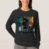 Robot 3 femmes noir à manches longues T-shirt (Devant)