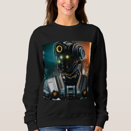 Robot 3 femmes sweatshirt noir (Devant)
