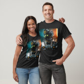 Robot 3 hommes noir T-shirt (Unisexe)