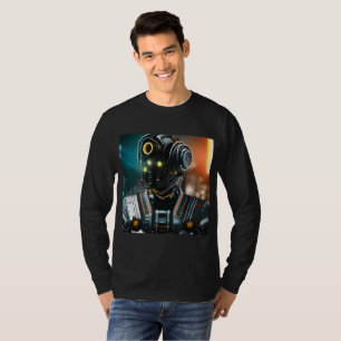 Robot 3 mannen zwart T-shirt met lange mouwen
