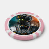 Robot 3 roze 1000 gestreepte pokerchip (Enkel)