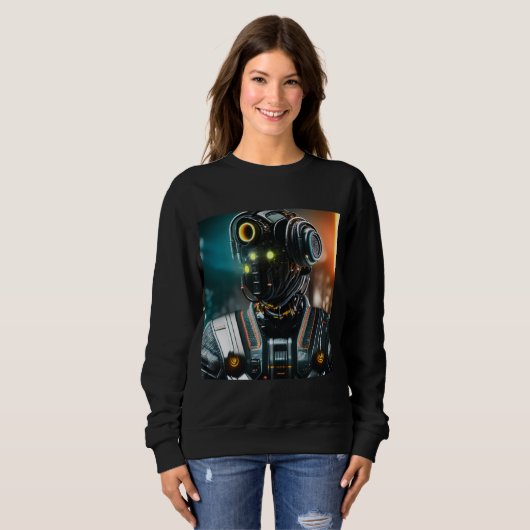 Robot 3 vrouwen zwart sweatshirt (Voorkant volledig)