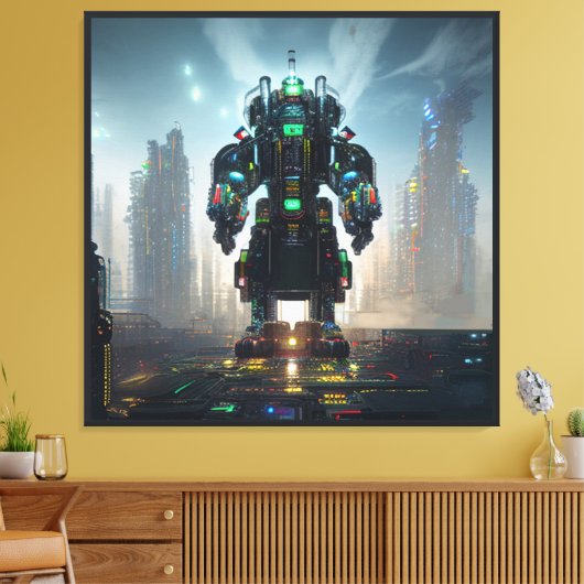 Robot 4 canvasafdruk canvas afdruk (Insitu (Woonkamer))