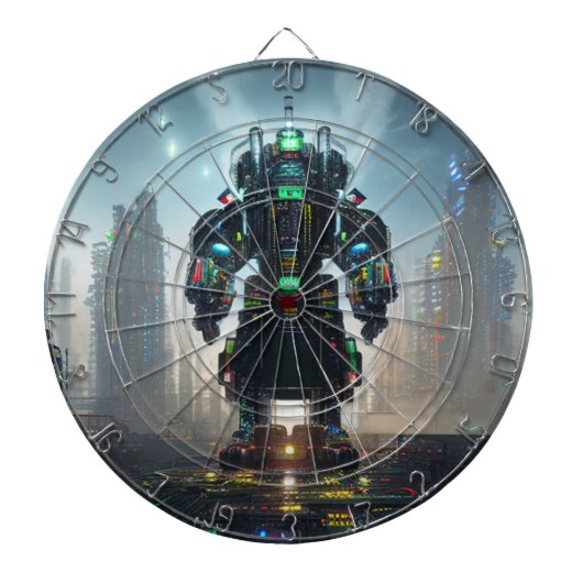 Robot 4 dartboard dartbord (Voorkant)