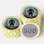 Robot 4 gele 500 gestreepte pokerchip (Opstapeling)