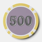 Robot 4 gele 500 gestreepte pokerchip (Achterkant)