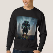 Robot 4 mannen zwart sweatshirt (Voorkant)