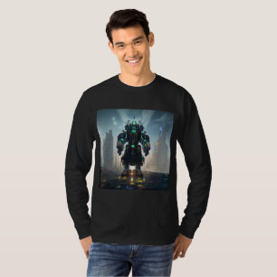 Robot 4 mannen zwart T-shirt met lange mouwen