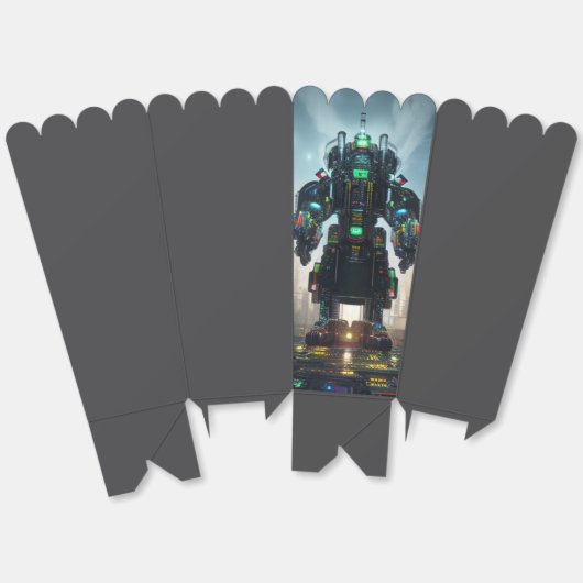 Robot 4 popcornboxen bedankdoosjes (Ongevouwen)