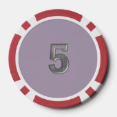 Robot 4 rood 5 gestreepte pokerchip (Achterkant)
