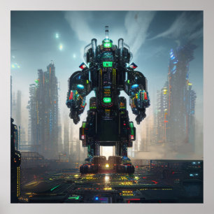 Robot 4 waarde matte poster