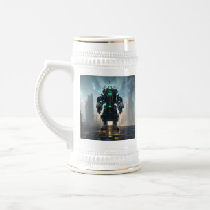 Robot 4 wit stein gouden sieraad bierpul