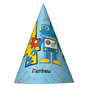 Robot 4e verjaardag feesthoedjes