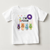 Robot 4e verjaardag Tshirts en geschenken