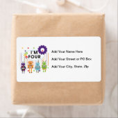 Robot 4e verjaardag Tshirts en geschenken Etiket (Insitu)