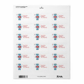 Robot 4th Birthday Label (Full Sheet)