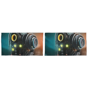 Robot 5 blanc King taies d'oreiller paire