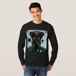Robot 5 hommes manches longues noires T-shirt