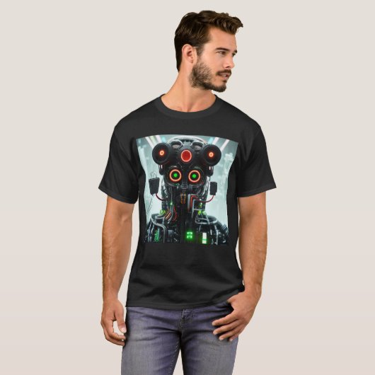 Robot 5 hommes noir T-shirt (Devant entier)