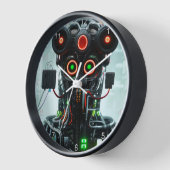 Robot 5 horloge murale noire avec numéros (Angle)