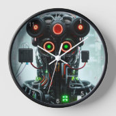 Robot 5 horloge murale noire avec numéros (Recto)