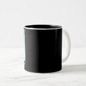 Robot 5 noir tasse à deux tons (Devant droit)