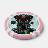 Robot 5 roze 1000 gestreepte pokerchip (Enkel)