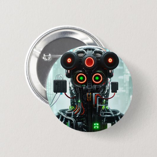 Robot 5-toets ronde button 5,7 cm (Voorkant /achterkant)