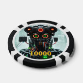 Robot 5 zwart goud 10000 gestreepte pokerchip (Enkel)