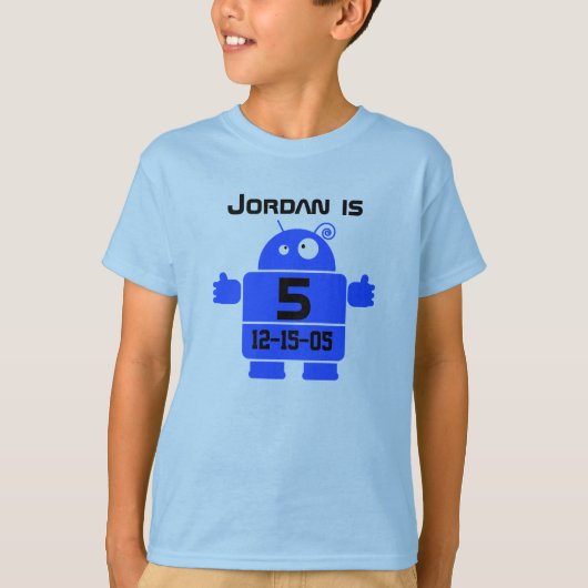 Robot  5th Birthday T-shirt (Voorkant)